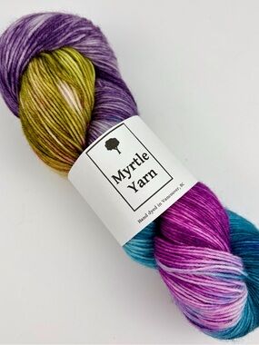 Myrtle Yarn Hand Dyed Superwash Merino /Nylon Fingerling Sock 437yd One Skein